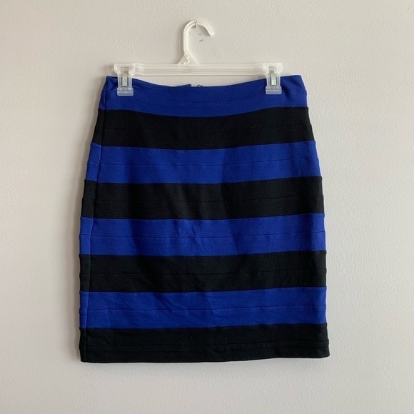 Royal Blue and Black Express Bandage skirt - Picture 2 of 5